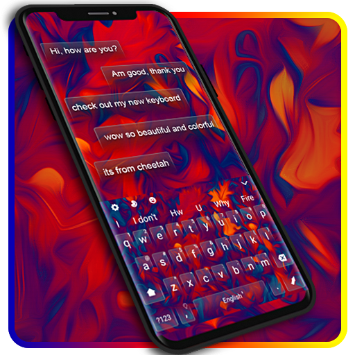 🍁SMS Colorful Painted Leaf Keyboard Theme أيقونة