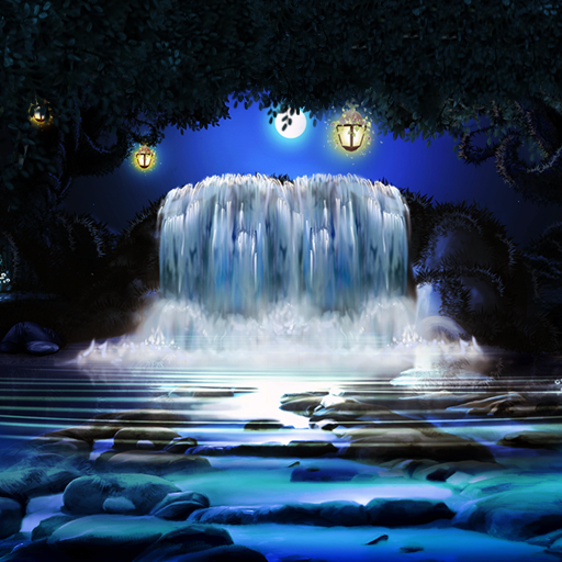 Night 3D Waterfall Wallpaper icon
