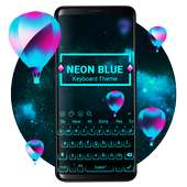 Neon Blue Digital Keyboard Theme