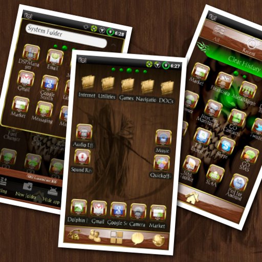 Wood Skull GO launcher EX icon