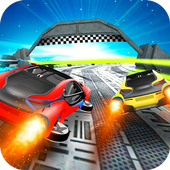 Flying cars space racing icon