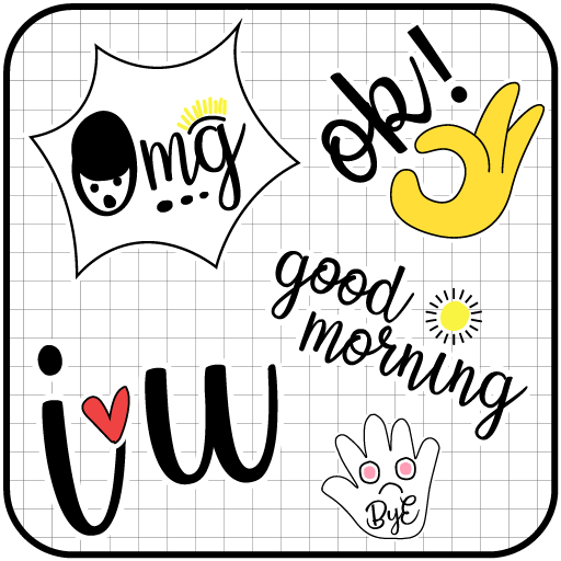 Cute Word Doodle Emoji Stickers icon