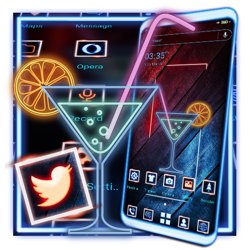 Neon Lemon Glass Launcher Them icon