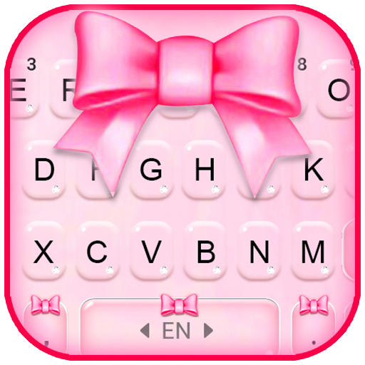 Pink Girly Bow Keyboard Theme иконка