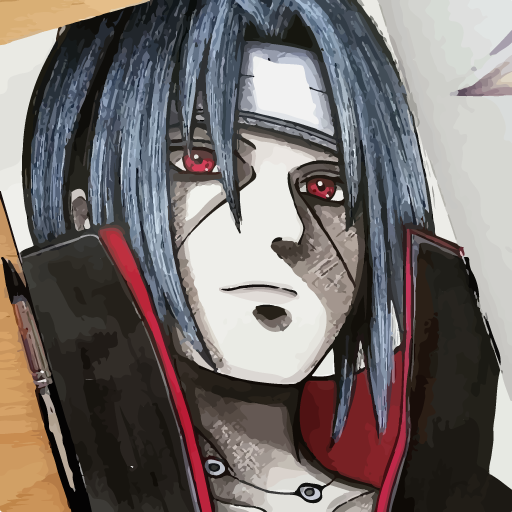 How to draw Itachi Uchiha guide icon