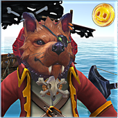 Dogs pirate captain caribbean icon