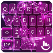 Purple Sparkling Love Heart Keyboard Theme أيقونة