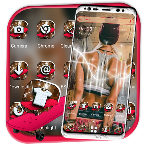 Skateboard Girl Theme icon
