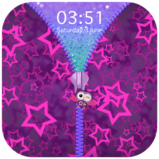 Purple Zipper Lock Screen icon