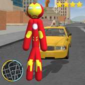 Iron Fighting  Stickman Rope Hero Miami Gangstar