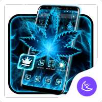 Blue Leaf APUS Launcher theme on 9Apps