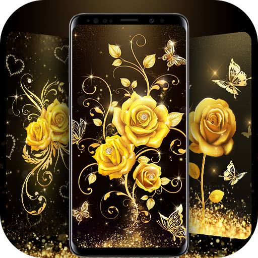 Gold Rose Live Wallpaper &amp; Launcher Themes icon