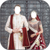 Wedding Couple photo suit: Couple photo montage icon