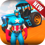 Real Tractor Driving Superheroes Farming Simulator icon