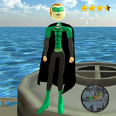 Flying Green Stickman Rope Hero Gangstar Crime icon