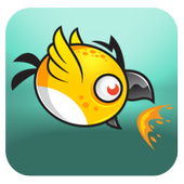 crazy bird fly icon