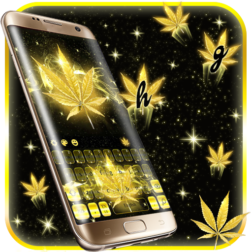 Golden Weed Rasta Shiny Keyboard Theme icon