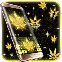 Golden Weed Rasta Shiny Keyboard Theme