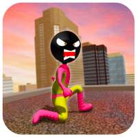 Stickman Crime City War - Stick Rope Hero Game