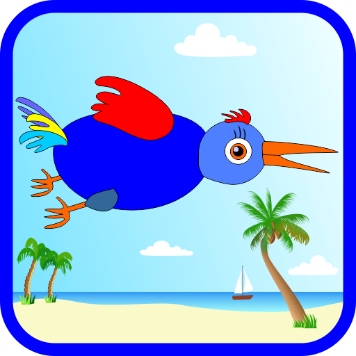 Funny Bird. At the beach icon