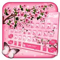 แป้นพิมพ์ Pink Cherry Blossom on 9Apps