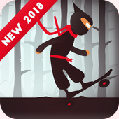 shadow skateboard ninja icon