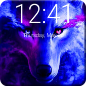 Neon Magic Wolf Screen Lock icon