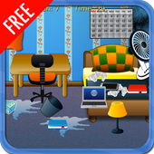 Set house cleaning game icon