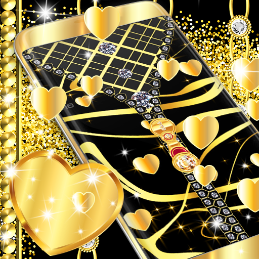 Gold black lock screen icon