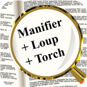 Magnifying glass with light   Magnifier flashlight icon