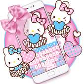 Pink Cute Rabbit Keyboard