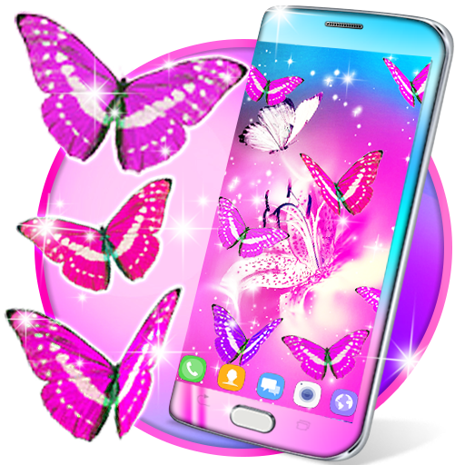 Pink butterfly live wallpaper icon