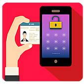 قفل الهاتف بواسطة بطاقة الهوية أيقونة