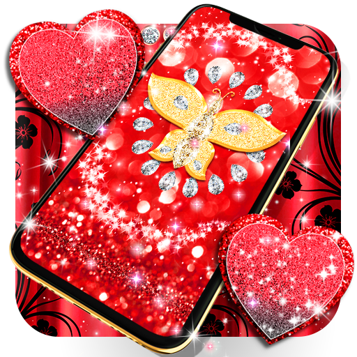 Red glitter live wallpaper icon