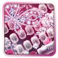 Pink Glitter Love Butterfly Keyboard