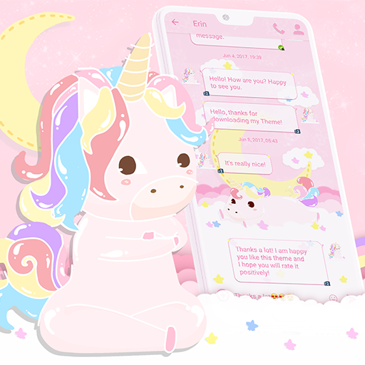 SMS Theme Unicorn Pink message icon