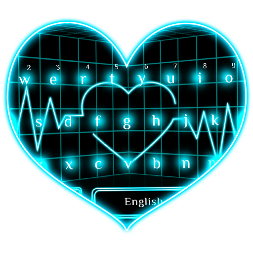 Tech Neon Heart Keyboard icon