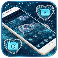 Blue diamond love heart theme on 9Apps