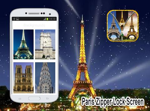Paris Zipper  Lock Screen screenshot 1