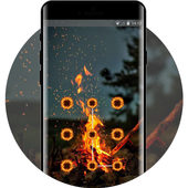 dark flame smoke lock theme icon