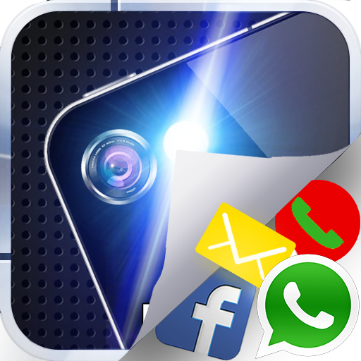 Turn on flashlight, Flash on call and sms Blinking icon
