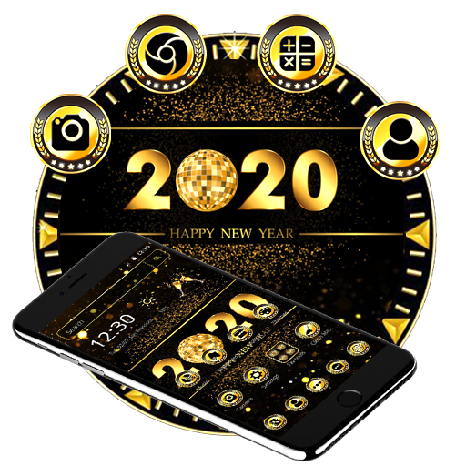 New Year Golden Glitter Luxury Theme icon