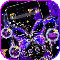 Purple Glitter Diamond Butterfly Theme