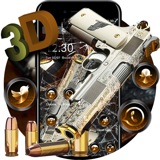 Gun Broken Glass Screen Military Gravity Theme icon