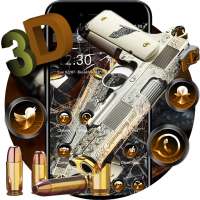 Gun Broken Glass Screen Military Gravity Theme on 9Apps
