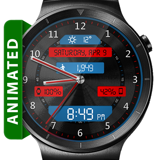 Black Metal LED HD WatchFace Widget Live Wallpaper иконка