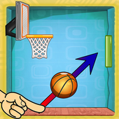 pull the ball - Obstacle free throw basket icon