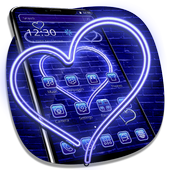 Glossy 2018 Blue Hearts Launcher icon