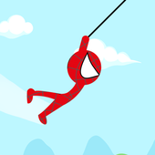 Spider stickman hook,swing and sling icon