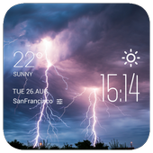 Lightning temp weather widget icon